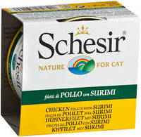 Консерви Schesir Chicken Surimi для котів 85г х 14шт у желе філе курки з сурімі