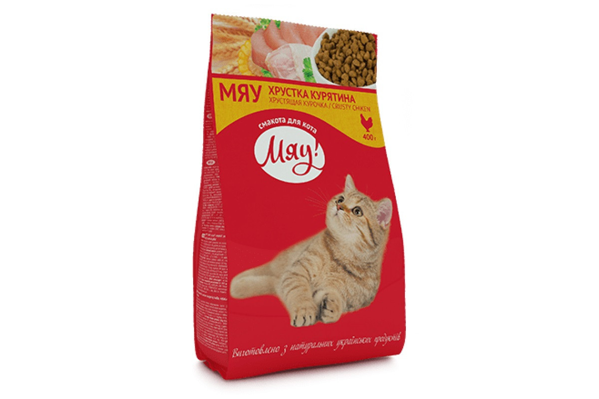 Сухий корм Мяу хрустка курочка 14 кг для котів і кішок з куркою