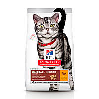 Hill's Science Plan Feline Adult Hairball Indoor Chicken 3 кг сухой корм для кошек преимущественно домашних,