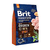 Сухой корм Brit Premium Sport 3 кг для активных собак с повышенными физическими нагрузками с курицей