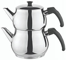 Двоярусний чайник турецький Viviana Aile (чайник 1,5 л + заварник 0,9 л)