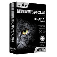 Капли Unicum Complex Рremium от гельминтов, блох и клещей для котов, до 4 кг