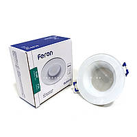 Алюминиевый светильник с защитным стеклом Feron DL8910 белый IP44 Ø88х35мм для ванной встраиваемый круглый