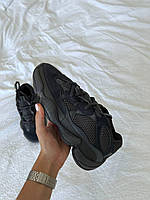 Чоловічі кросівки Adidas Yeezy 500 Utility Black чорні модні спортивні замшеві кроси YE015