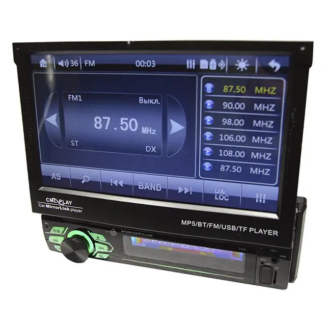 1din Автомагнітола 7130 7"сенсорний Екран + USB + Bluetooth — пульт на кермо