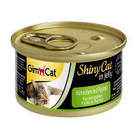 Влажный корм Gimpet Shiny Cat k 70г для кошек курица и папайя в желе