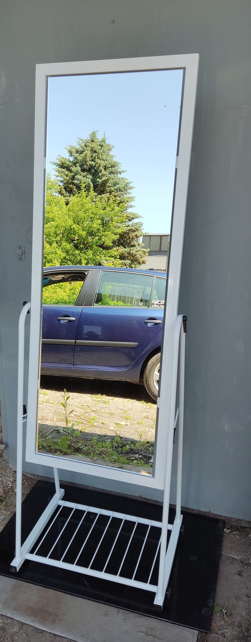 Підлогове торговельне Біле дзеркало для одягу 45 см, фото 1