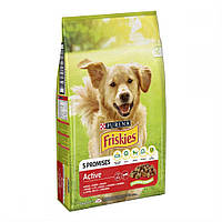 Сухой корм Friskies Active 10 кг для активных собак с говядиной