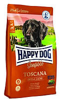 Корм Happy dog Sensible Toscana для собак и собак с избыточным весом с уткой и лососем 12,5 кг