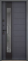 [Складська програма] Вхідні двері з терморозривом модель Ufo (колір Ral 7016 + Антрацит/Біла) комплектація, фото 2