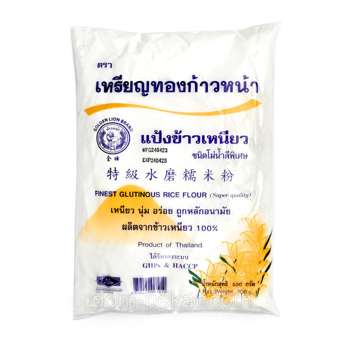 Борошно клейкого рису для моті Glutinous Golden Lion (Тайланд) 500 г