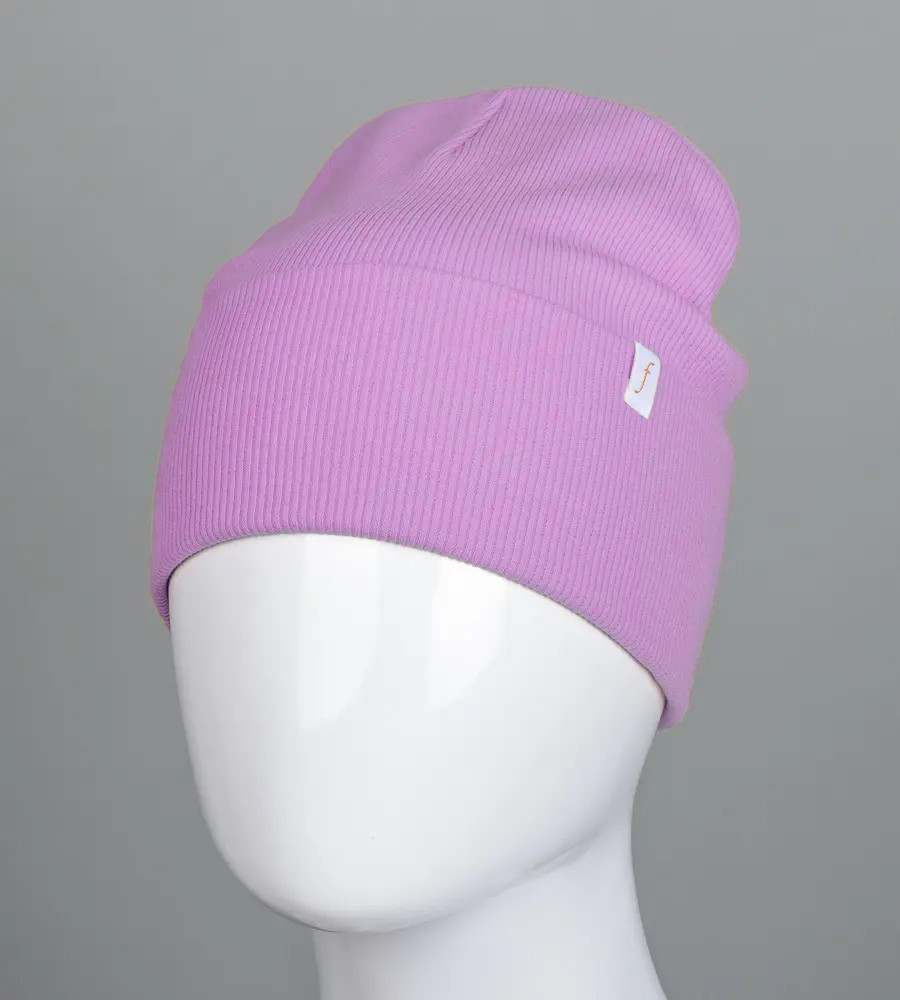 Шапка Рубчик з відворотом FERO (20216), Бузковий, фото 1