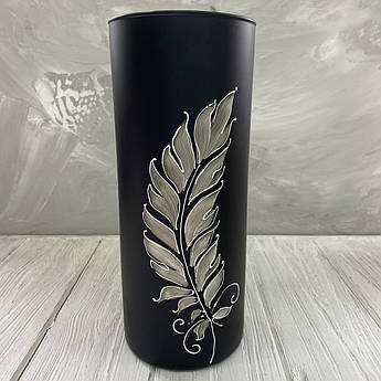Ваза чорна "Перо срібне" Н265*110
