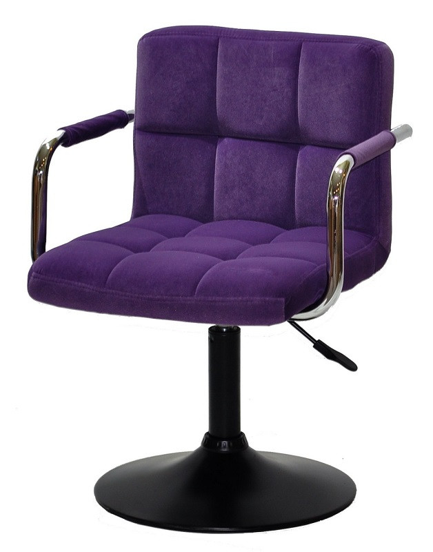 Крісло Arno Arm пурпуровий В-1013 BK Base на чорній базі з підлокітниками, з регулюванням висоти 40-54 см, фото 1