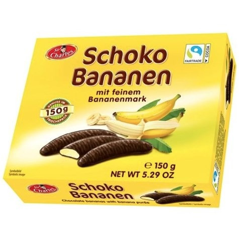 Банановий зефір у шоколаді Sir Charles Schoko Bananen 150g, фото 1