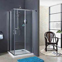 Скляна душова кабіна AVKO Glass  RDR06-1, 190х(80-90)х(80-90) Chrome, фото 3