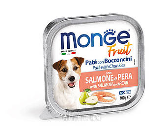 Вологий корм Monge Dog Fruit для собак, паштет зі свининою та ананасом, 0.1КГх32ШТ