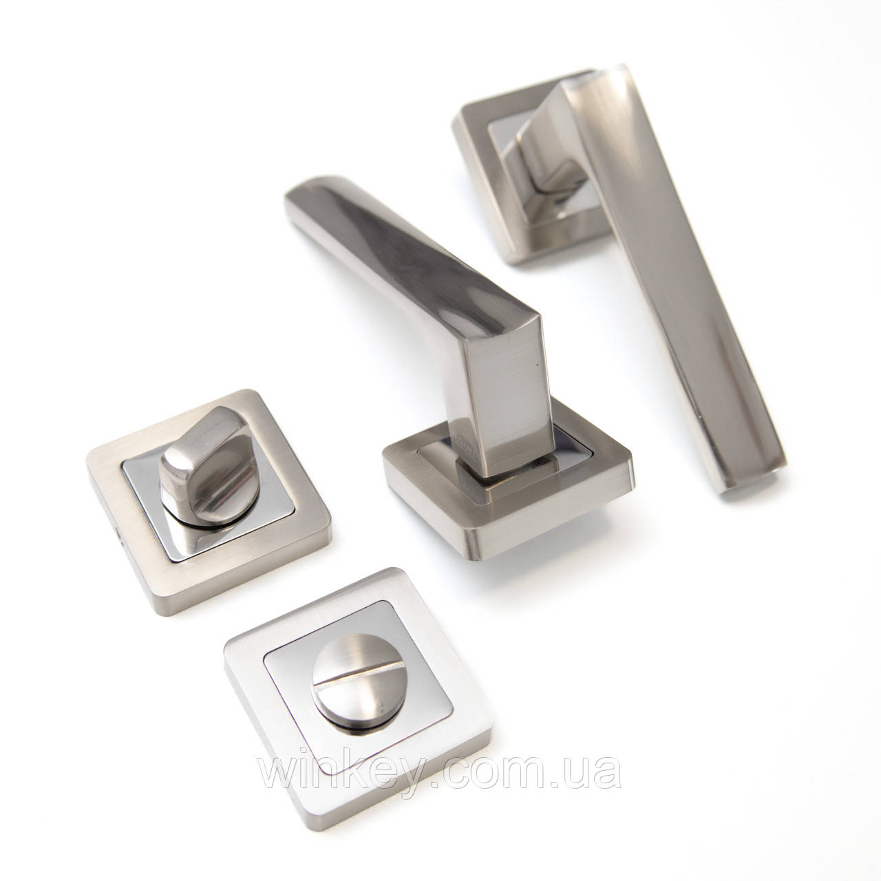 Ручка міжкімнатна із накладками TRION LIBERA 74 AL-AL CN/CP, фото 1