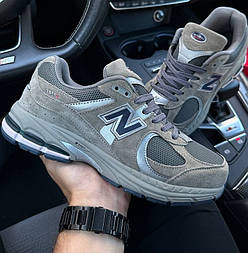 Чоловічі кросівки New Balance 2002R Protection Pack "Grey Navy Silver" замша весна-осінь. Живе фото