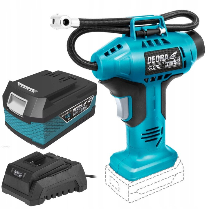 Безмасляний компресор Dedra DED7078 0 l 11 bar, 4,0Ah 18V Li-Ion