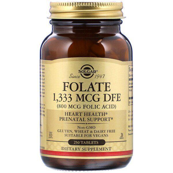 Solgar Folate 1,333 mcg DFE (Folic Acid 800 mcg) (250 tab)