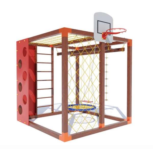 Спортивний дитячий комплекс Куб з гойдалкою Гніздо лелеки, фото 1