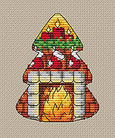 Набір для вишивання на верев'яній основі Комод “Ялинка Камін” (VB-014N)