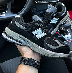 Чоловічі кросівки New Balance 2002R Protection Pack "Dark Graphite White Grey " замша весна-осінь. Живе фото