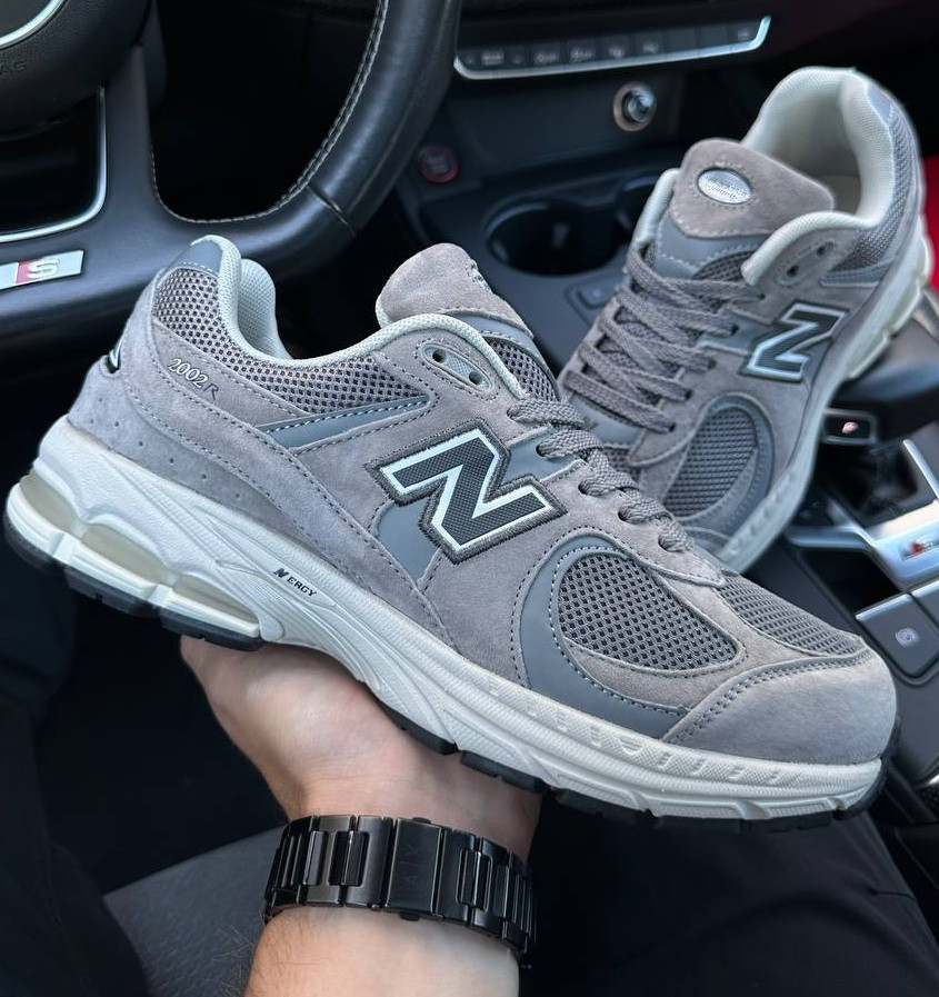 Чоловічі кросівки New Balance 2002R Protection Pack "Grey Beige" замша весна-осінь. Живе фото, фото 1