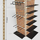 Рейка подвійна настінна, L 2000мм, 1,2мм, біла. Торговий профіль для полиць, металевий настінний стелаж, фото 3