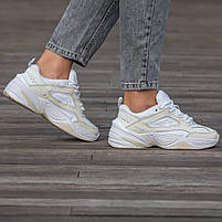 Стильні кросівки жіночі Nike M2K Tekno White Beige. Світлі жіночі кроси Найк М2К Текно., фото 8