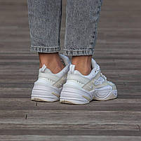 Стильні кросівки жіночі Nike M2K Tekno White Beige. Світлі жіночі кроси Найк М2К Текно., фото 7