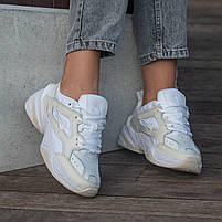 Стильні кросівки жіночі Nike M2K Tekno White Beige. Світлі жіночі кроси Найк М2К Текно., фото 5