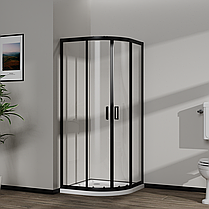 Скляна душова кабіна AVKO Glass RDS06, 90х90х190 Black, фото 3