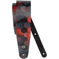 Ремень гитарный D'Addario 25PL05 Printed Leather Red Hex Guitar Strap