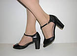 Літні чорні босоніжки жіночі каблуки закриті п'ята розмір 36, фото 2