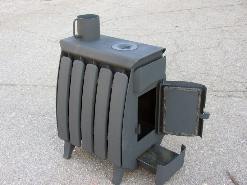 Буржуйка Алмар об'ємом 100 м3 з верхнім димоходом та вбудованою плитою, фото 1