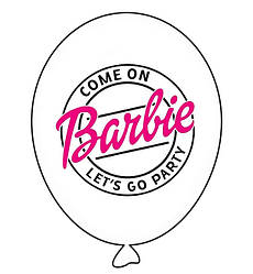 Повітряні кульки "Барбі" (5 шт.), Польща, Ø 30 см., колір - білий