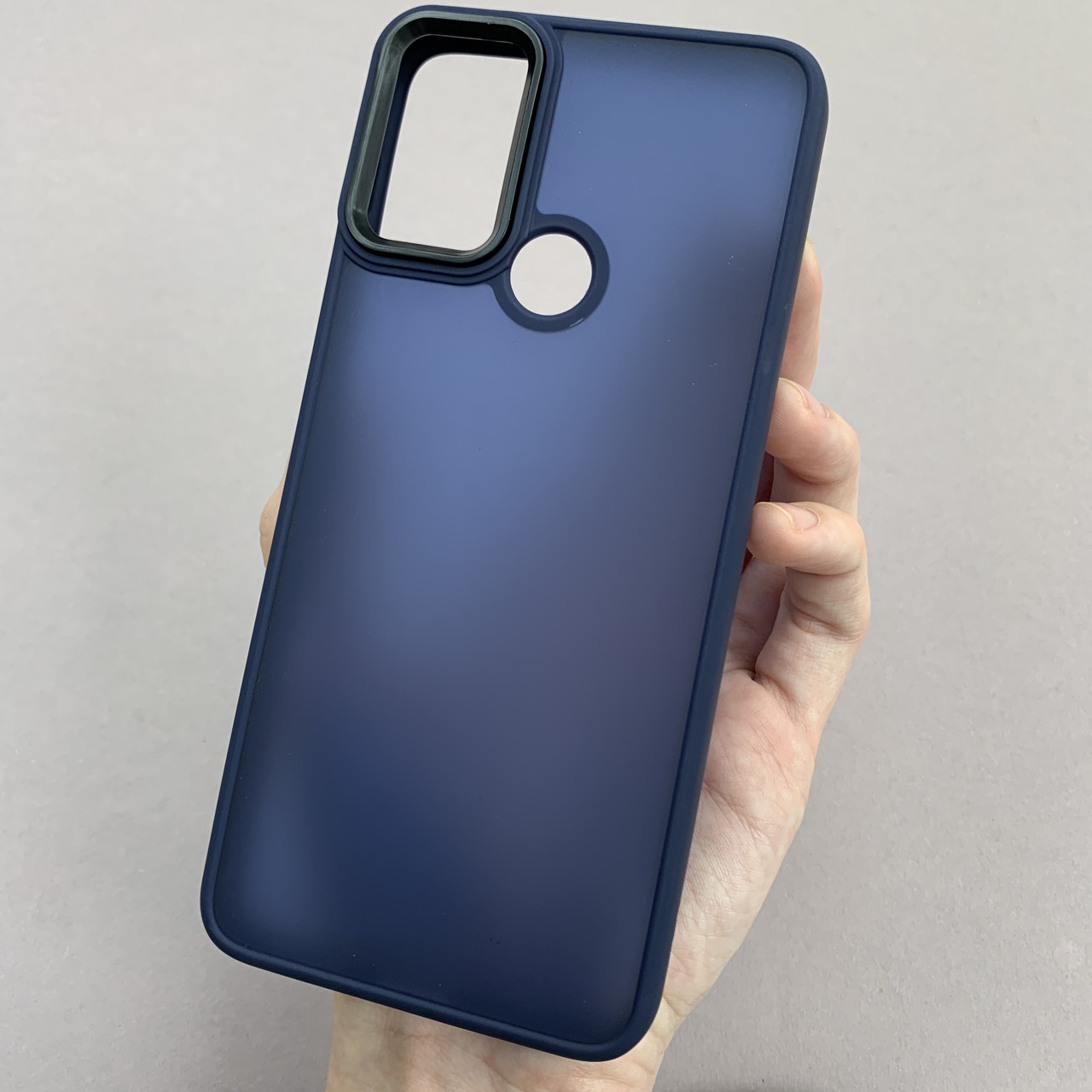 Чохол для Motorola E40 матовий чохол з кольоровою рамкою на телефон моторола е40 темно-синій p2q