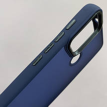 Чохол для Motorola E40 матовий чохол з кольоровою рамкою на телефон моторола е40 темно-синій p2q, фото 3