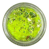 Блискітки бите скло декор для нігтів яскраво-жовті