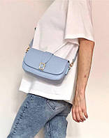 Голубая маленькая женская сумка-мессенджер, кросс-боди сумка