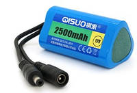 Аккумуляторная батарея литиевая QiSuo 12V 2.5A с элементами Li-ion 18650, DC5.5x2.1, (37x37x67mm)