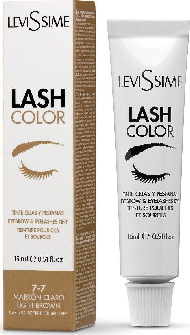 Фарба для брів та вій 7-7 LeviSsime LashColor Light Brown Світло коричневий 15мл (8435054645259)