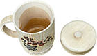 Бамбукова еко чашка з кришкою "Сакура" 250мл, натуральний бамбук ручна робота, фото 3