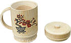 Бамбукова еко чашка з кришкою "Сакура" 250мл, натуральний бамбук ручна робота, фото 4