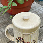 Бамбукова еко чашка з кришкою "Сакура" 250мл, натуральний бамбук ручна робота, фото 9