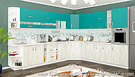 Кухня Гамма ДСП комлпект K1200 3,4х3м океан+дуб крафт белый Мебель Сервис