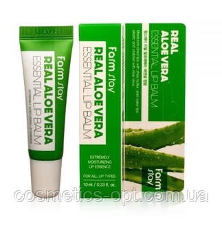 Увлажняющий бальзам для губ с соком барбадосского алоэ FarmStay Real Aloe Vera Essential Lip Balm, 10 мл - фото 2 - id-p1909560962