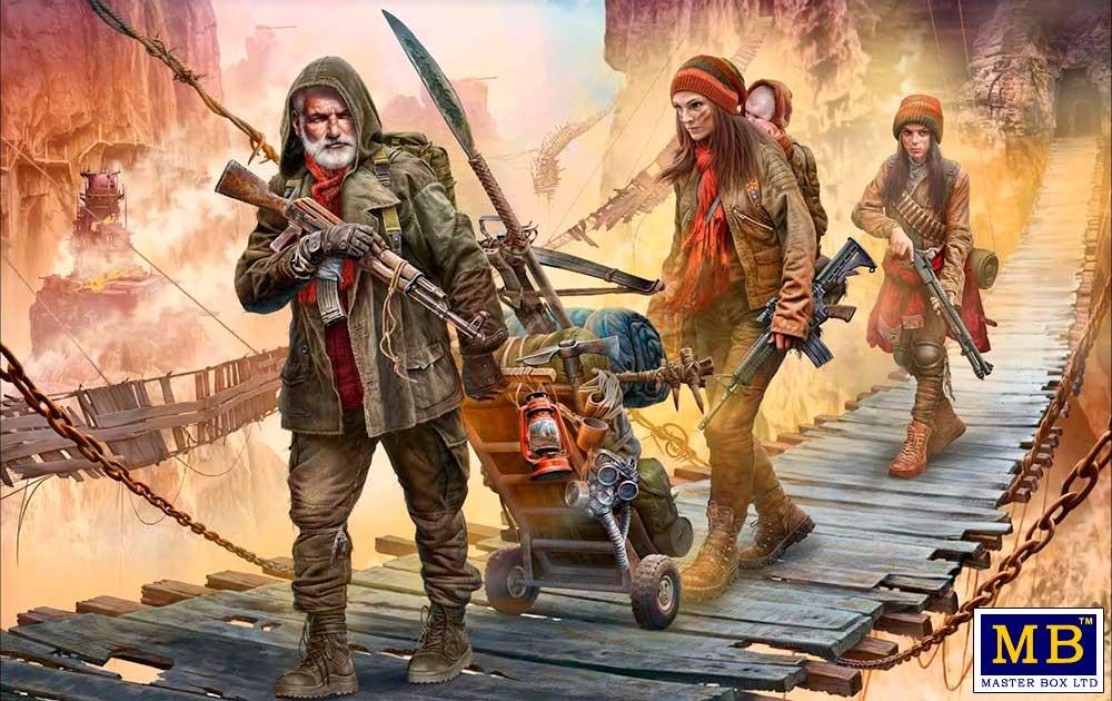 Постапокаліпсис. Останній міст. Набір No4. Збірні пластикові фігури в масштабі 1/24. MASTER BOX 24078